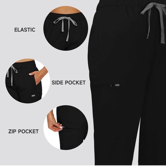NEW Black Scrub Pants - Picture 3 of 8